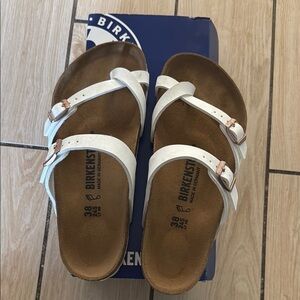 Birkenstock White Sandals with Buckles women size 38 brand new in box